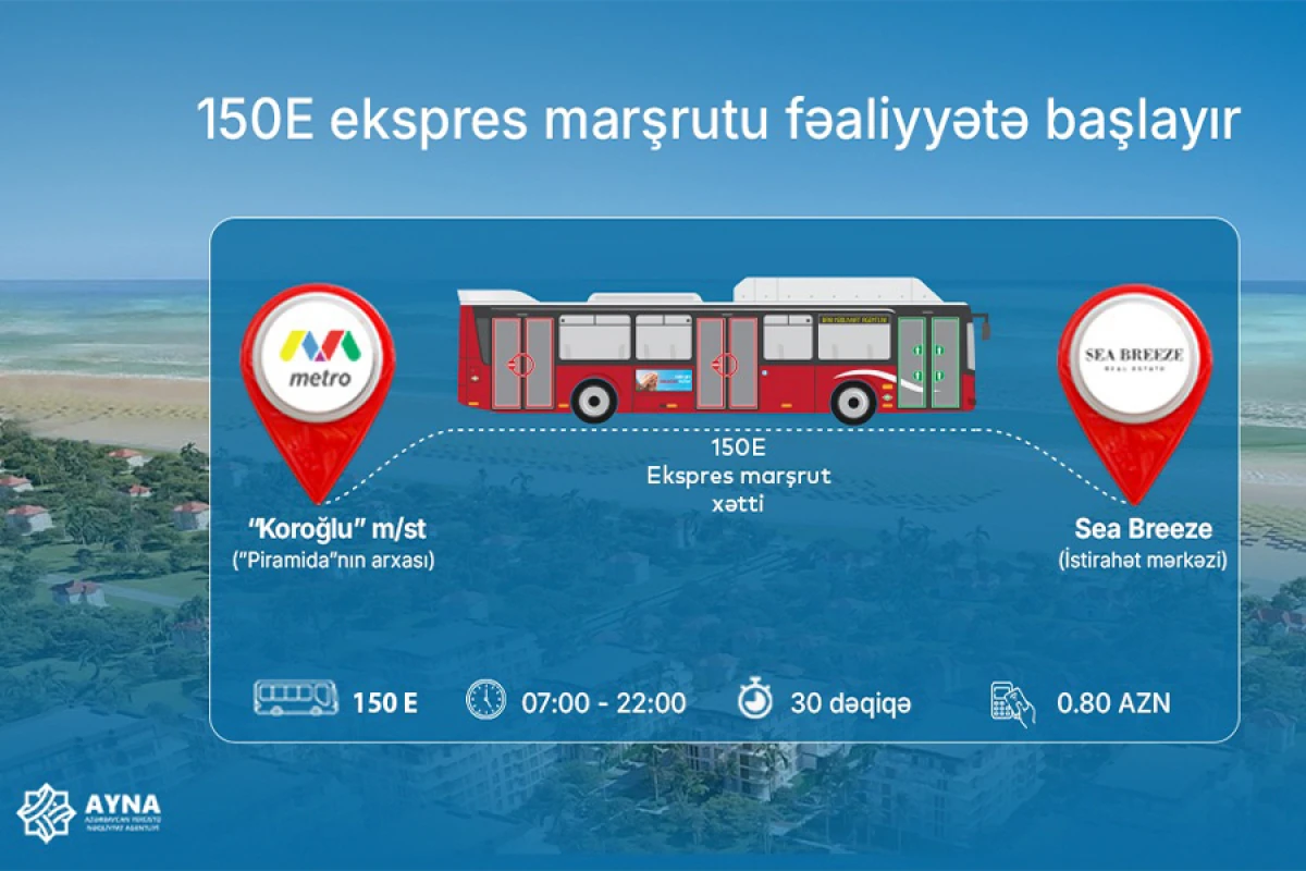 [[“Sea Breeze” istirahət mərkəzinə aparan]] avtobus fəaliyyətə başlayır