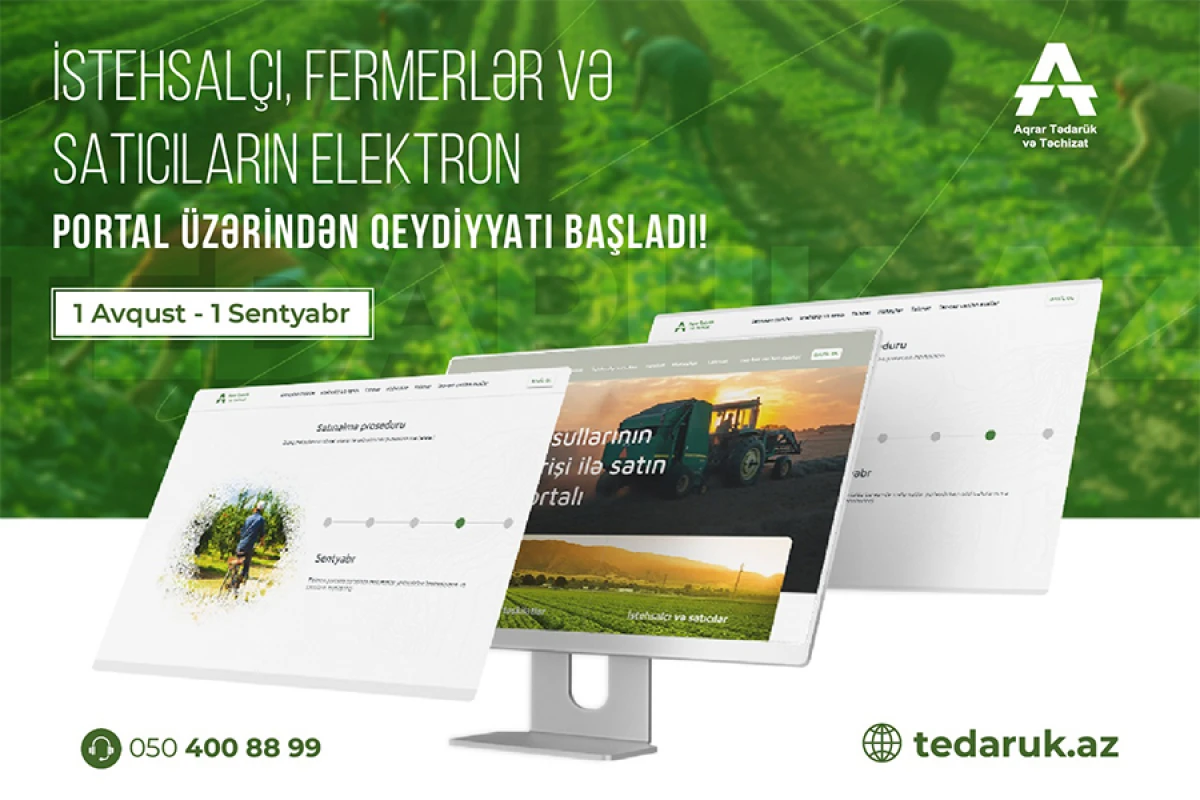 [[İstehsalçı, fermerlər və satıcıların]] elektron portala qeydiyyatı başladı!