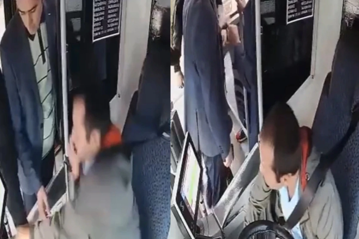 Bakıda sərnişin avtobus [[sürücüsünü döydü]]