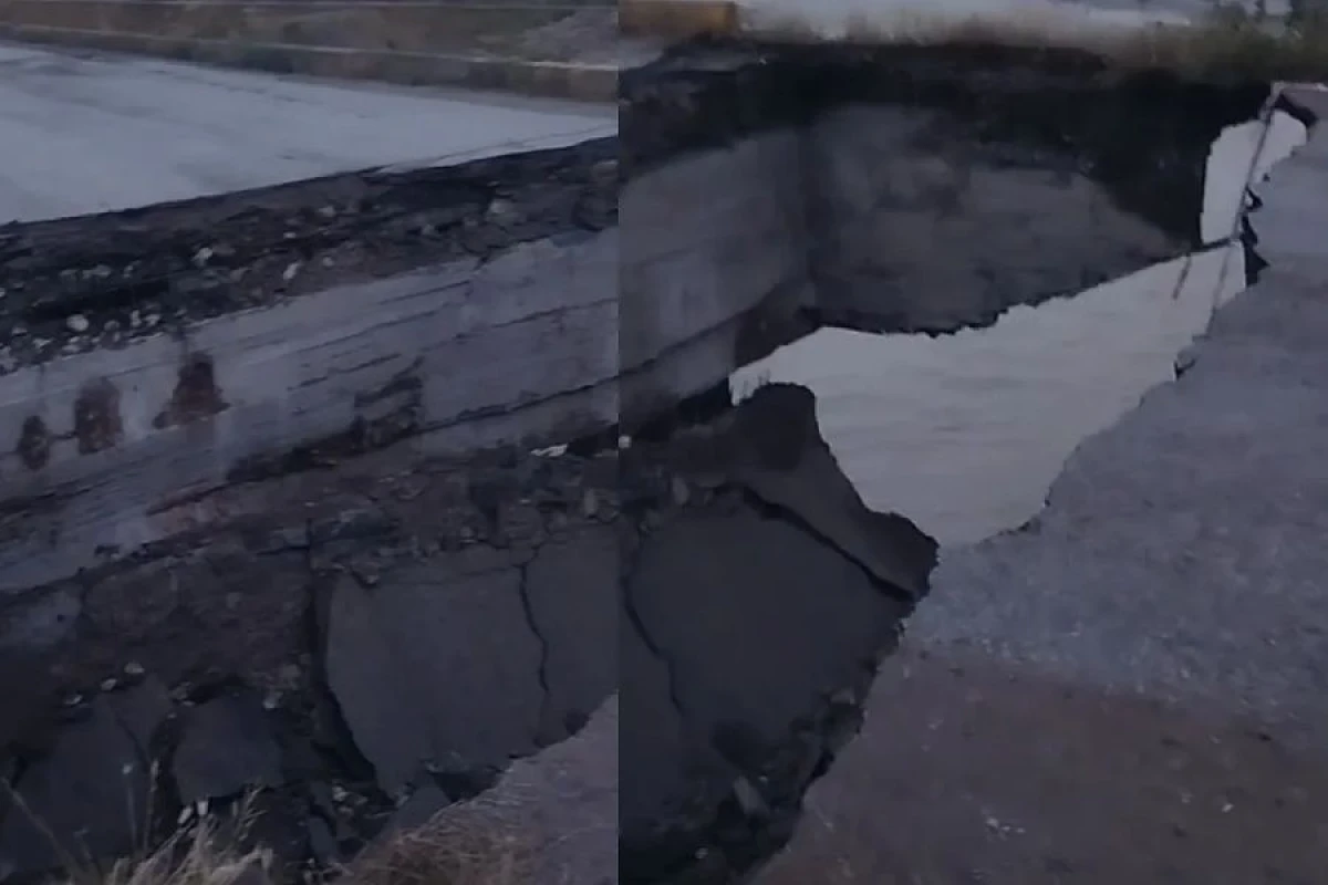 Sel körpünü dağıtdı: Kəndə gedən əsas yol bağlandı