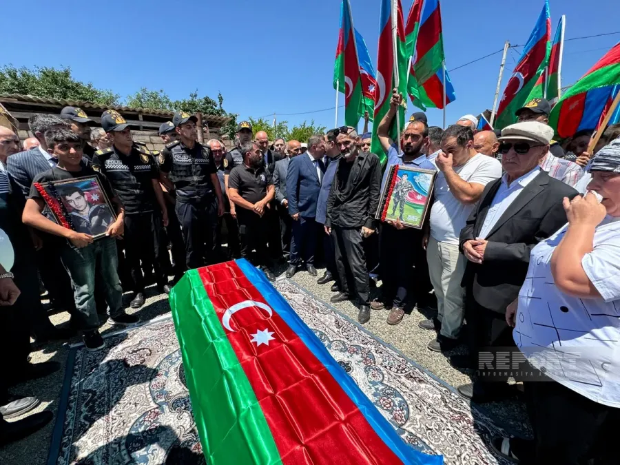 Goranboyda itkin-şəhid Rauf Əhmədovla vida mərasimi keçirildi — 2