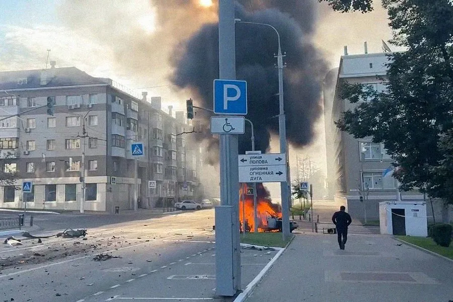 Ukrayna Belqoroda zərbə endirdi: Qaz obyekti partladı - VİDEO