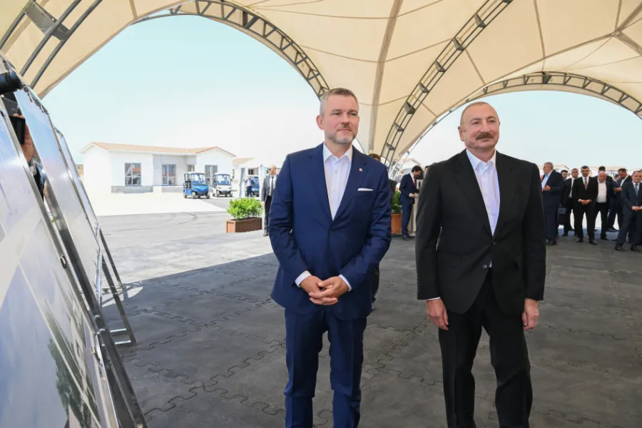 Liderlər Ağdamda məktəb binasının təməlini qoydular - FOTOLAR — 8