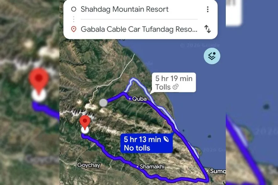Turist Şahdağdan Qəbələyə getmək üçün xəritəyə baxdı və şoka düşdü