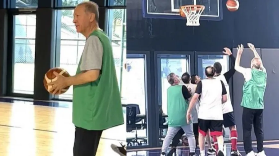 Ərdoğan basketbol oynadı, qalib gəldi - VİDEO 