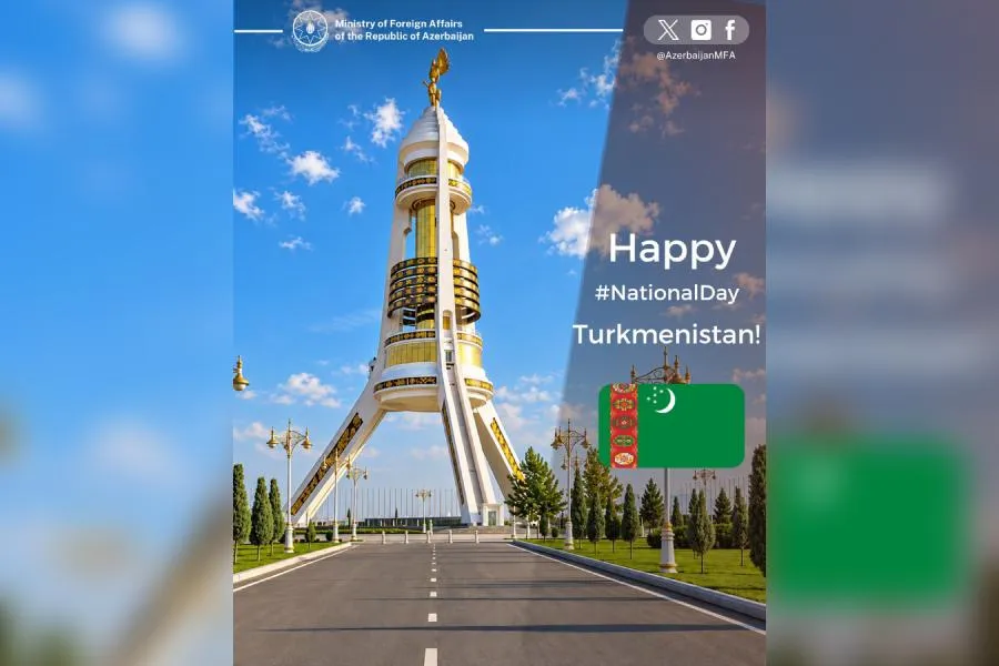 Azərbaycan XİN Türkmənistanı Milli Günü münasibətilə təbrik etdi