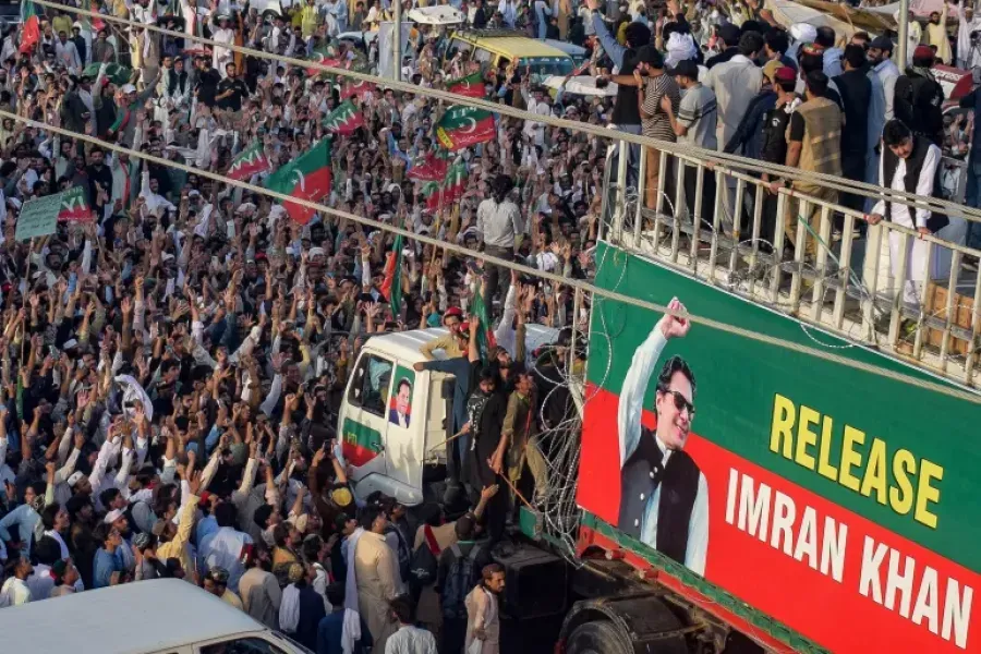 Protests erupt in Pakistan as Imran Khan supporters take to the streets