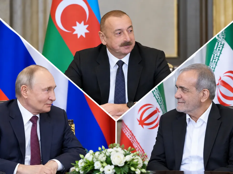 Əliyev, Pezeşkian, Putin görüşü BAŞLADI